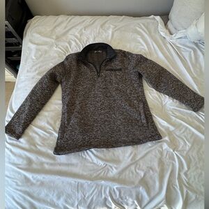 Eddie Bauer Men’s Quarter Zip Sweater Fleece Pullover Gray Heather M Gorpcore